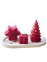 Aberto Design Christmas Candle Set 5 Rojo